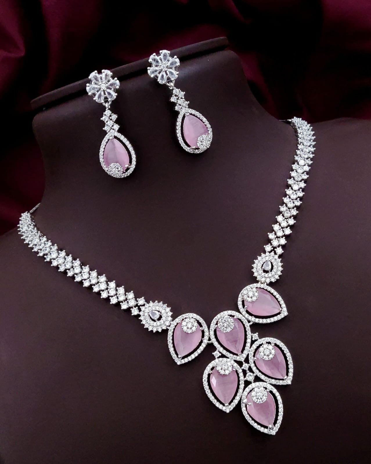 Silver-Plated Green Stone Necklace Set | Indian Jewellery | Stone Jewellery Indian Neckles Set With Matching Earring Set