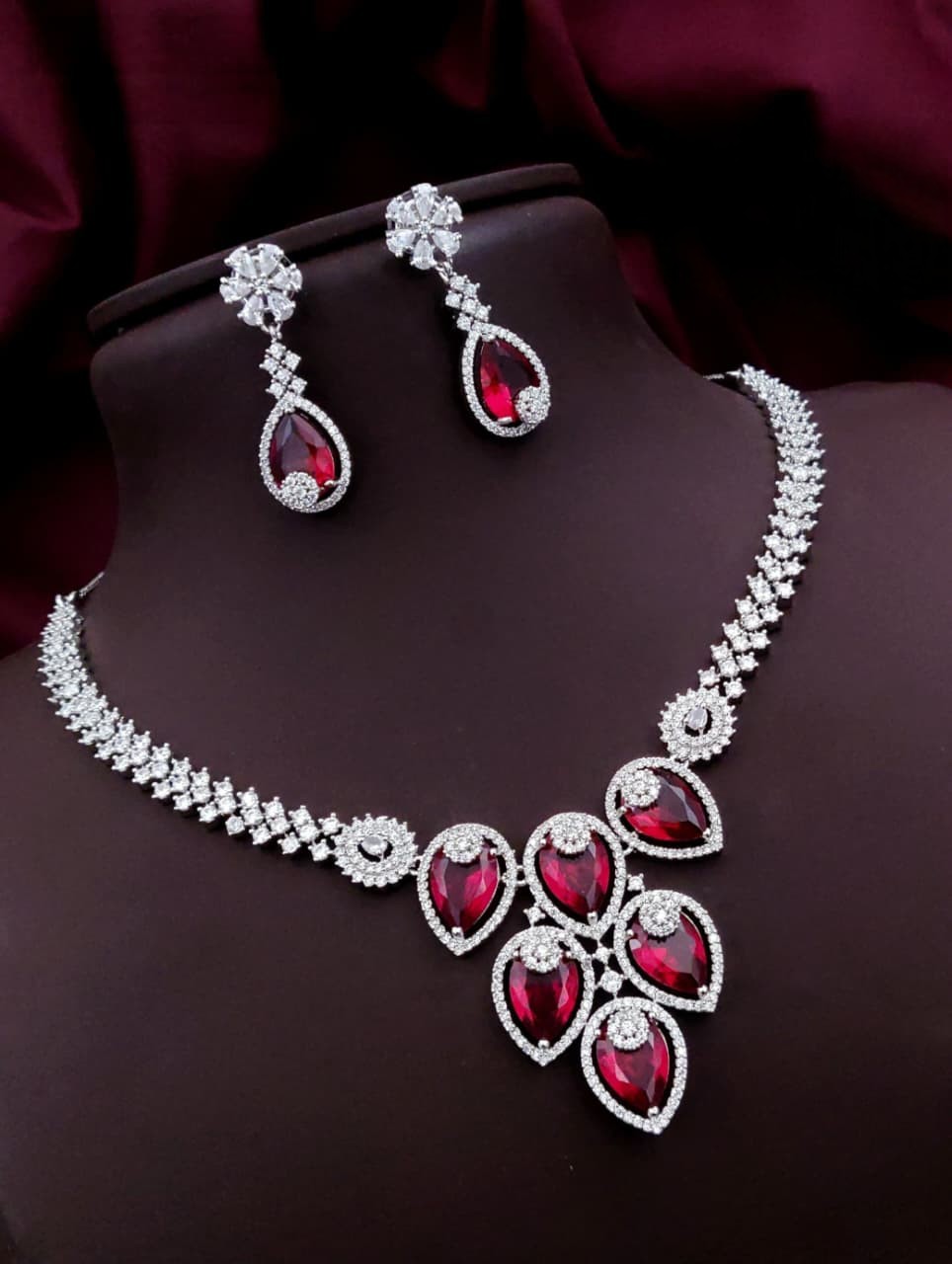 Silver-Plated Green Stone Necklace Set | Indian Jewellery | Stone Jewellery Indian Neckles Set With Matching Earring Set