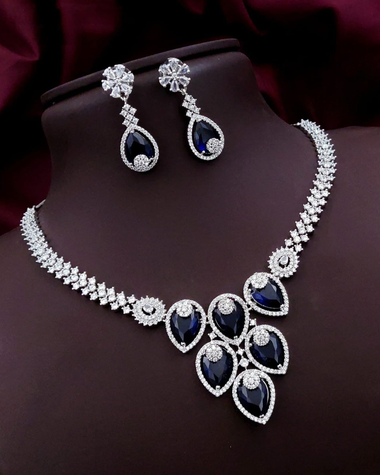 Silver-Plated Green Stone Necklace Set | Indian Jewellery | Stone Jewellery Indian Neckles Set With Matching Earring Set