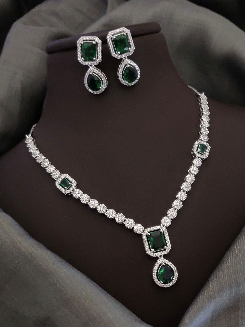 Silver-Plated Pink Stone Necklace Set | Indian Jewellery | Stone Jewellery Indian Neckles Set With Matching Earring Set