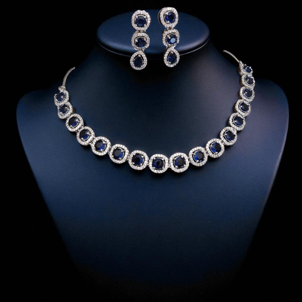 Silver-Plated Red Stone Necklace Set with Matching Earrings | Indian Jewellery | Stone Jewellery Indian Neckles Set