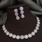 Silver-Plated Red Stone Necklace Set with Matching Earrings | Indian Jewellery | Stone Jewellery Indian Neckles Set