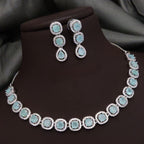 Silver-Plated Red Stone Necklace Set with Matching Earrings | Indian Jewellery | Stone Jewellery Indian Neckles Set