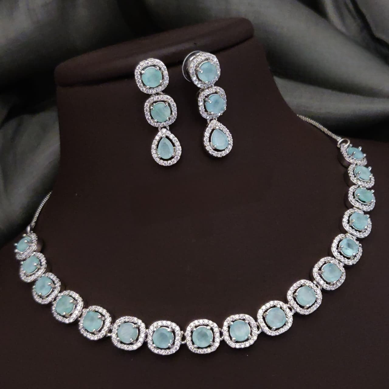 Silver-Plated Red Stone Necklace Set with Matching Earrings | Indian Jewellery | Stone Jewellery Indian Neckles Set