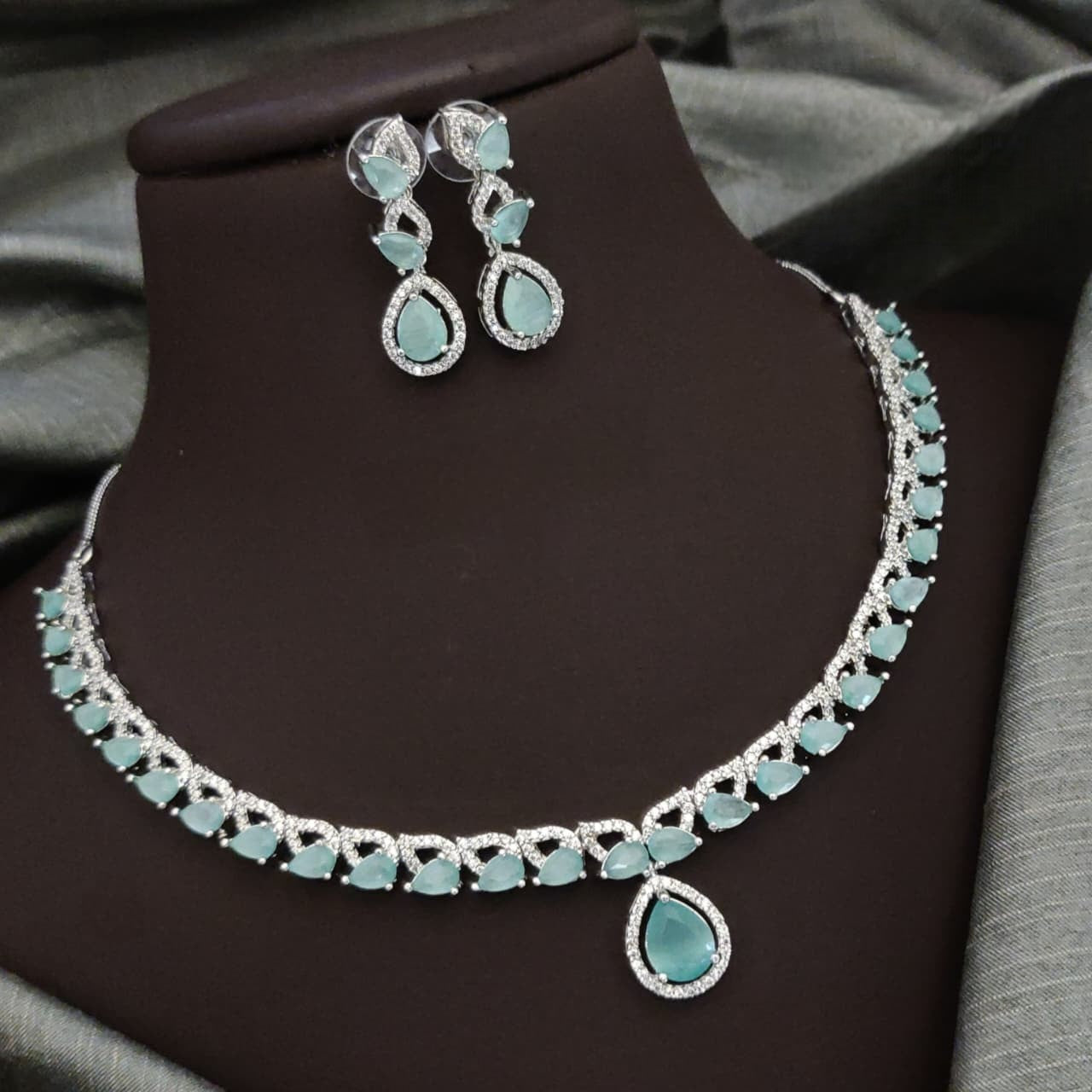 Silver-Plated Red Stone Necklace Set with Earrings | Indian Jewellery | Stone Jewellery Indian Neckles Set