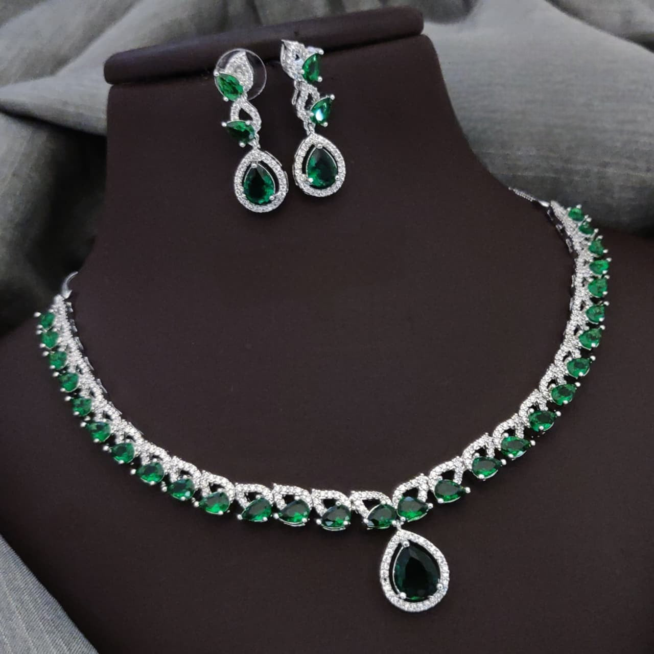 Silver-Plated Red Stone Necklace Set with Earrings | Indian Jewellery | Stone Jewellery Indian Neckles Set