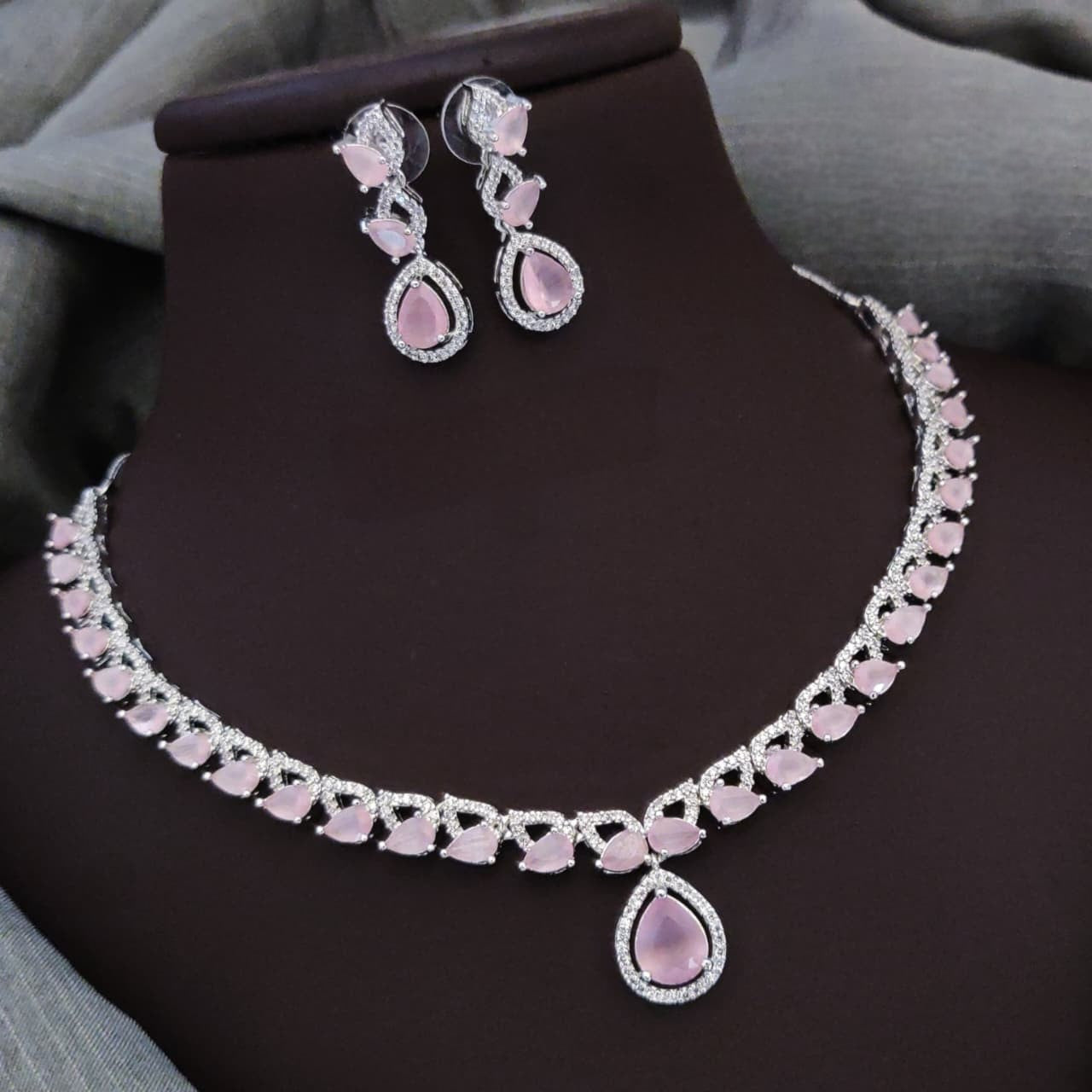 Silver-Plated Red Stone Necklace Set with Earrings | Indian Jewellery | Stone Jewellery Indian Neckles Set