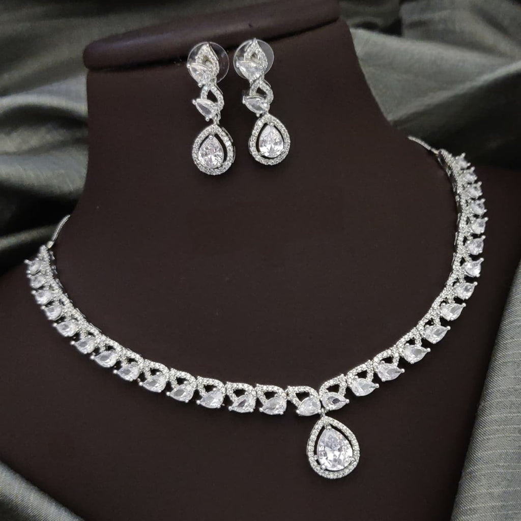 Silver-Plated Red Stone Necklace Set with Earrings | Indian Jewellery | Stone Jewellery Indian Neckles Set