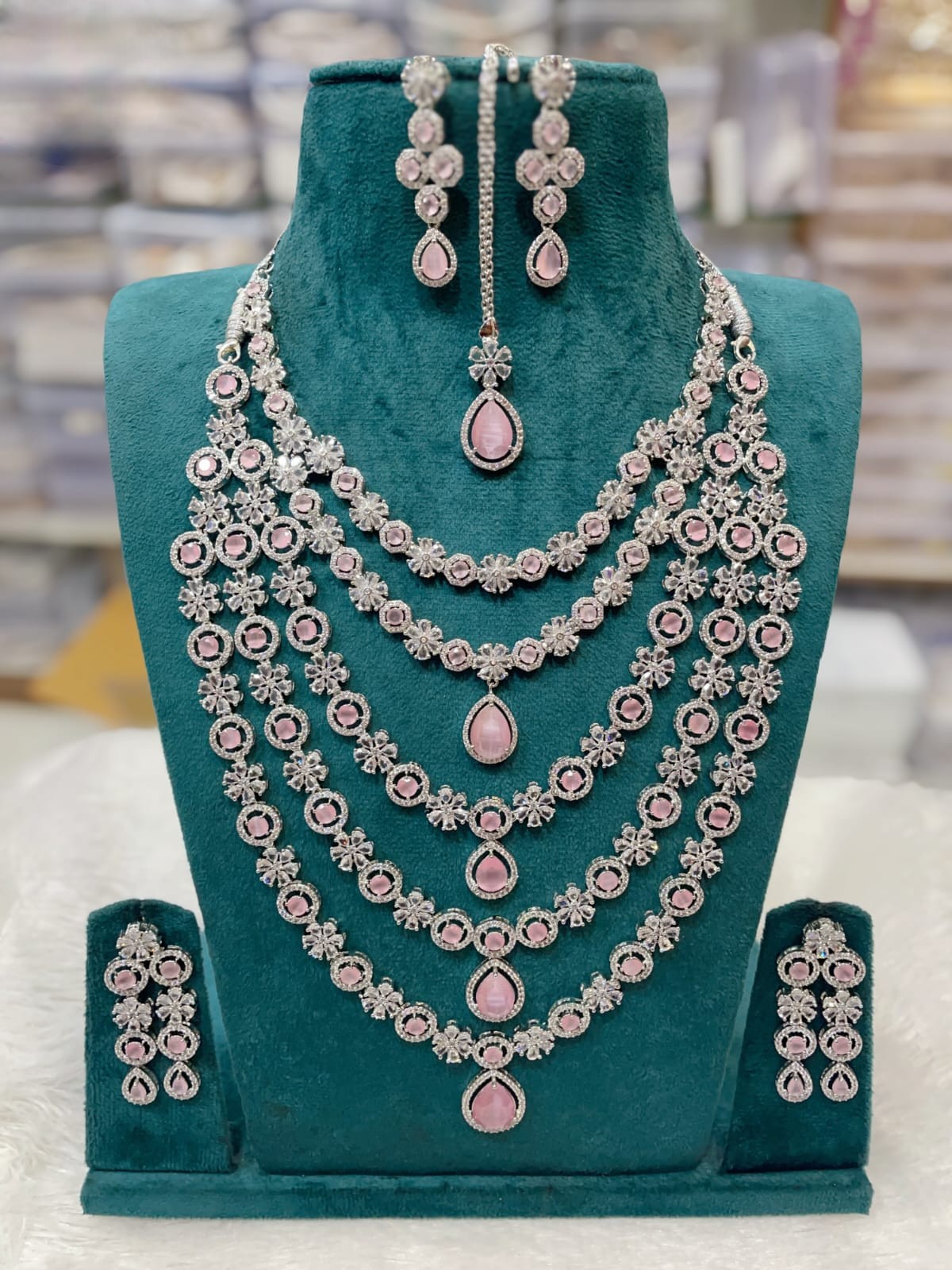 Silver-Plated Ruby Stone Bridal Necklace Set with Earrings | Indian Jewellery | Kundan Jewellery Indian Neckles Set | Indian Wedding Jewelry