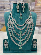 Silver-Plated Ruby Stone Bridal Necklace Set with Earrings | Indian Jewellery | Kundan Jewellery Indian Neckles Set | Indian Wedding Jewelry