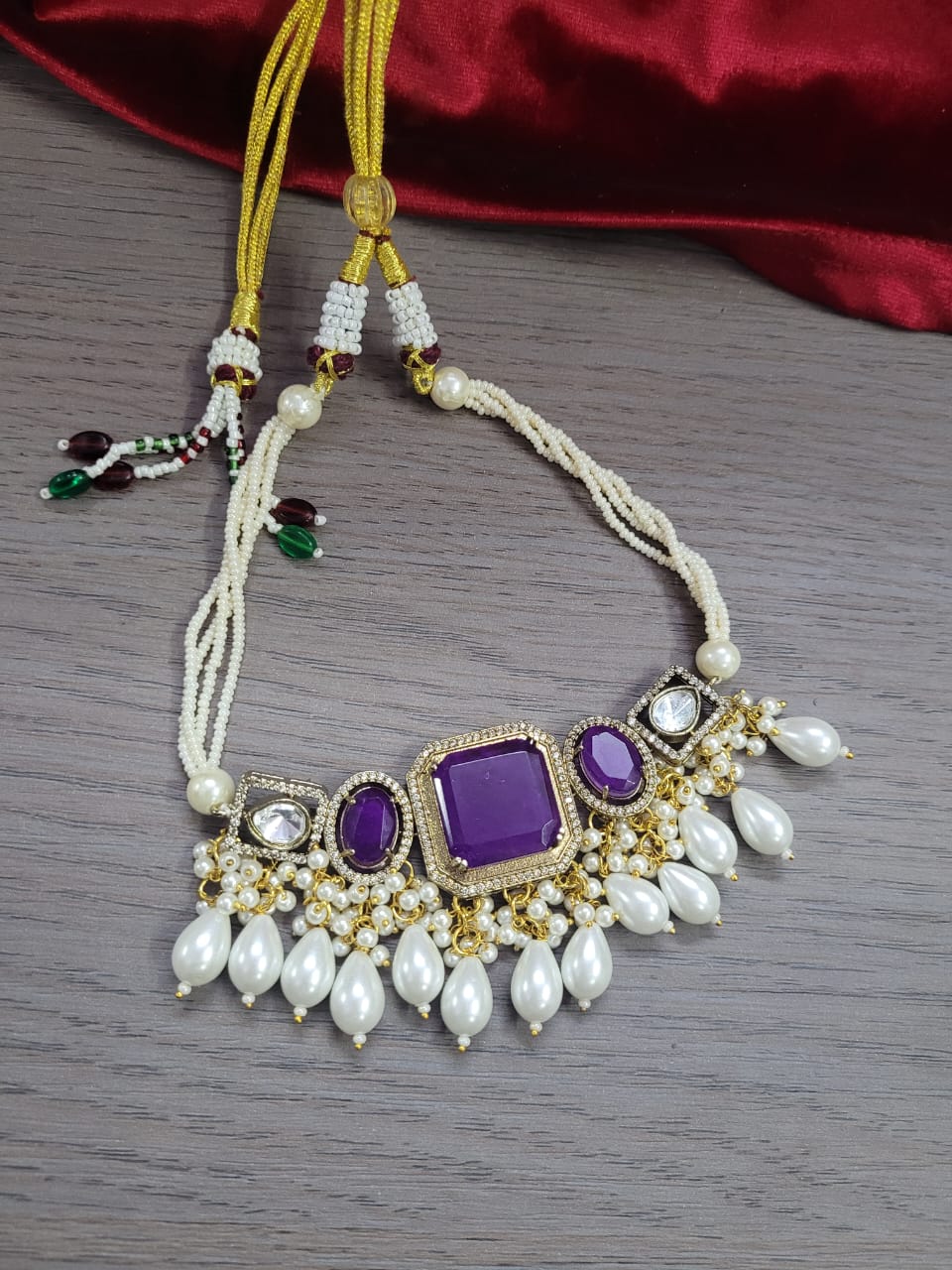 Kundan Choker Necklace Set with Earrings | Indian Jewellery | Pearl & Beaded Jewellery Indian Neckles Set