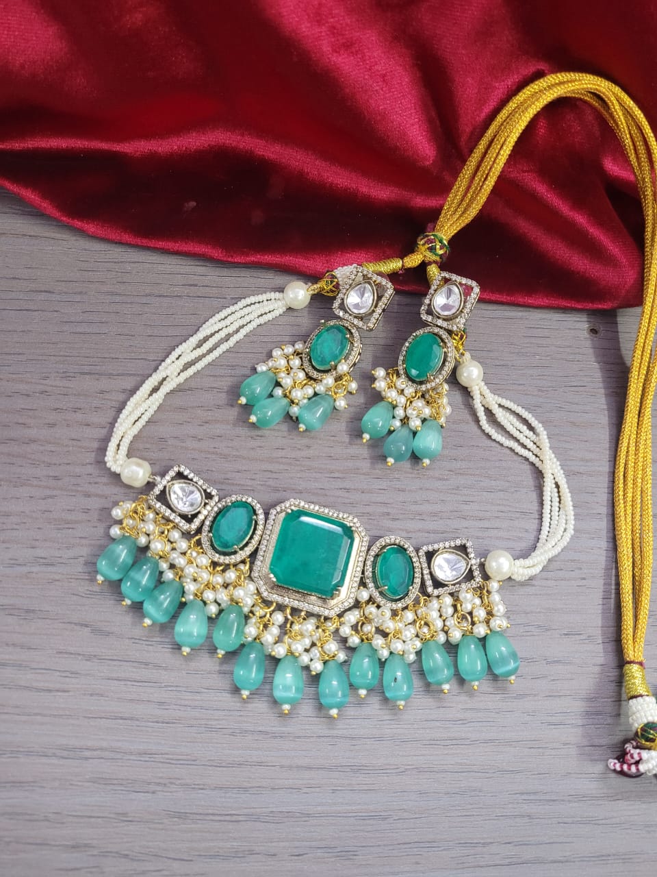Kundan Choker Necklace Set with Earrings | Indian Jewellery | Pearl & Beaded Jewellery Indian Neckles Set