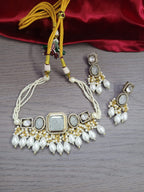 Kundan Choker Necklace Set with Earrings | Indian Jewellery | Pearl & Beaded Jewellery Indian Neckles Set
