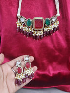 Kundan Choker Necklace Set with Earrings | Indian Jewellery | Pearl & Beaded Jewellery Indian Neckles Set