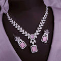 Silver-Plated Stone Necklace Set with Matching Earrings | Indian Jewellery | Stone Jewellery Indian Neckles Set
