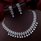 Silver-Plated Green Stone Necklace & Earrings Set | Indian Jewellery | Stone Jewellery Indian Neckles Set