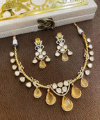 Emerald Dewdrops Choker Necklace Set with Matching Earrings | Indian Jewellery | Kundan Jewellery Indian Neckles Set