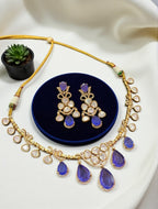 Emerald Dewdrops Choker Necklace Set with Matching Earrings | Indian Jewellery | Kundan Jewellery Indian Neckles Set