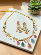 Emerald Dewdrops Choker Necklace Set with Matching Earrings | Indian Jewellery | Kundan Jewellery Indian Neckles Set