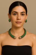 Enamel Collar Necklace Set with Earrings | Sparkling Indian Jewellery | Stylish Indian Necklace Set