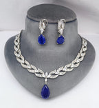 Silver-Plated Necklace Set | Stones Studded Indian Jewellery | Silver Plated Indian Necklace & Earrings Set
