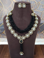 Beaded Kundan Necklace Set with Earrings | Indian Jewellery | Premium Beaded Kundan Jewellery Indian Neckles Set