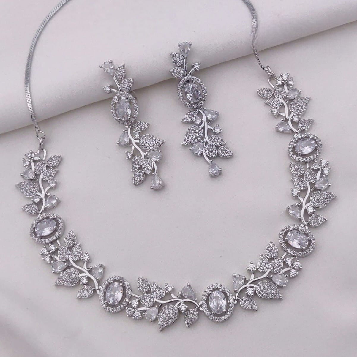 Sapphire Blue Stone Necklace Set with Earrings | Indian Jewellery | Premium Stone Jewellery Indian Neckles Set