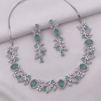 Sapphire Blue Stone Necklace Set with Earrings | Indian Jewellery | Premium Stone Jewellery Indian Neckles Set