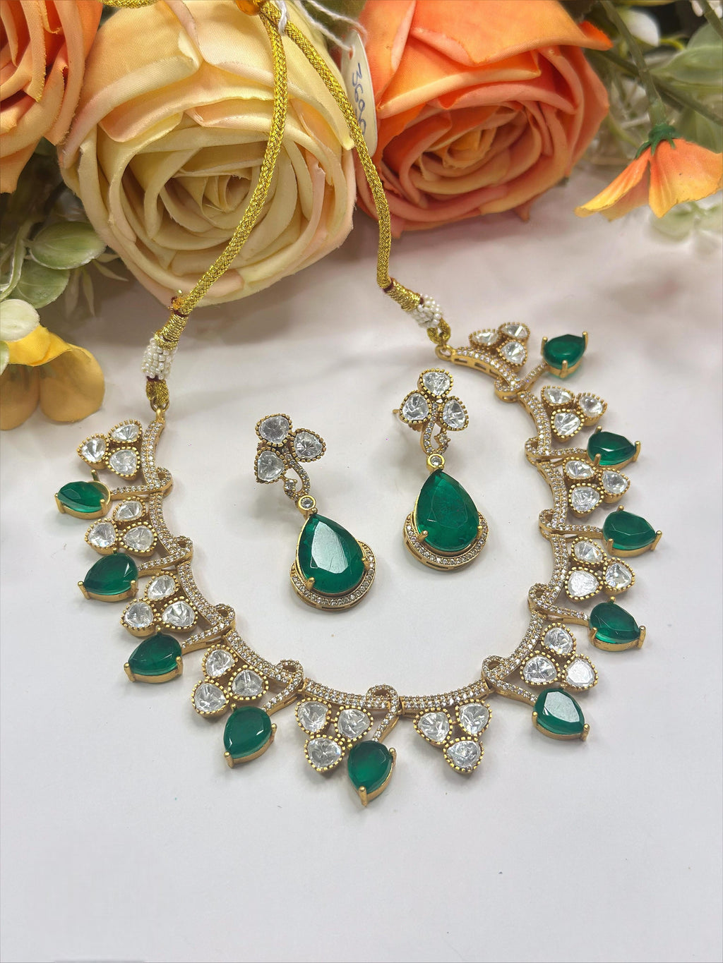 Stone Necklace & Earrings Set | Indian Jewellery | Stone Jewellery | Indian Necklace Set