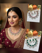 Royal Green Stone Necklace & Earrings Set | Indian Jewellery | Stone Jewellery | Indian Necklace Set