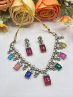 Gemstone Necklace & Earrings Set | Indian Jewellery | Jewellery | Indian Necklace Set