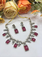 Gemstone Necklace & Earrings Set | Indian Jewellery | Jewellery | Indian Necklace Set