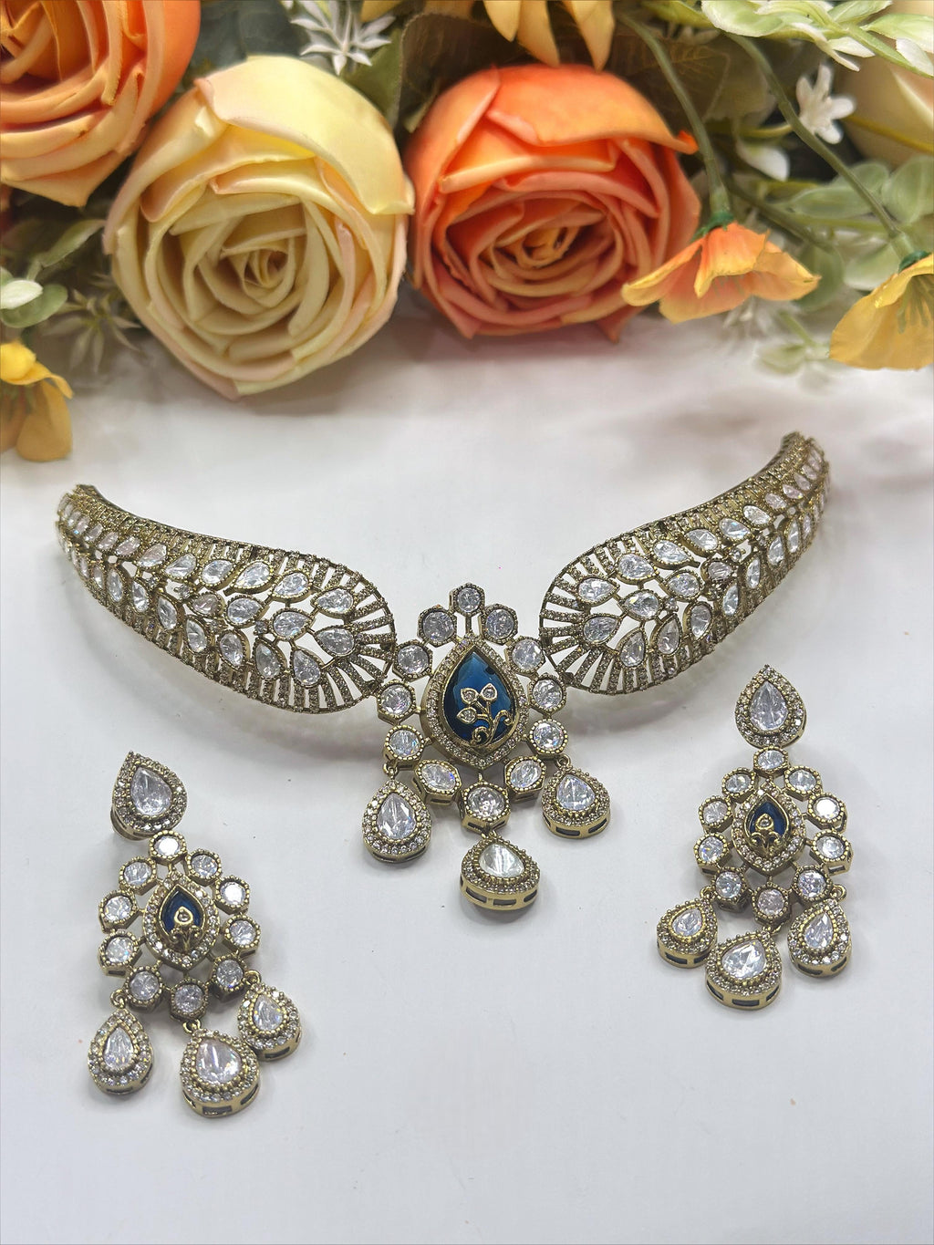 Royal Kundan Choker Necklace & Earrings Set | Indian Jewellery | Jewellery | Indian Necklace Set