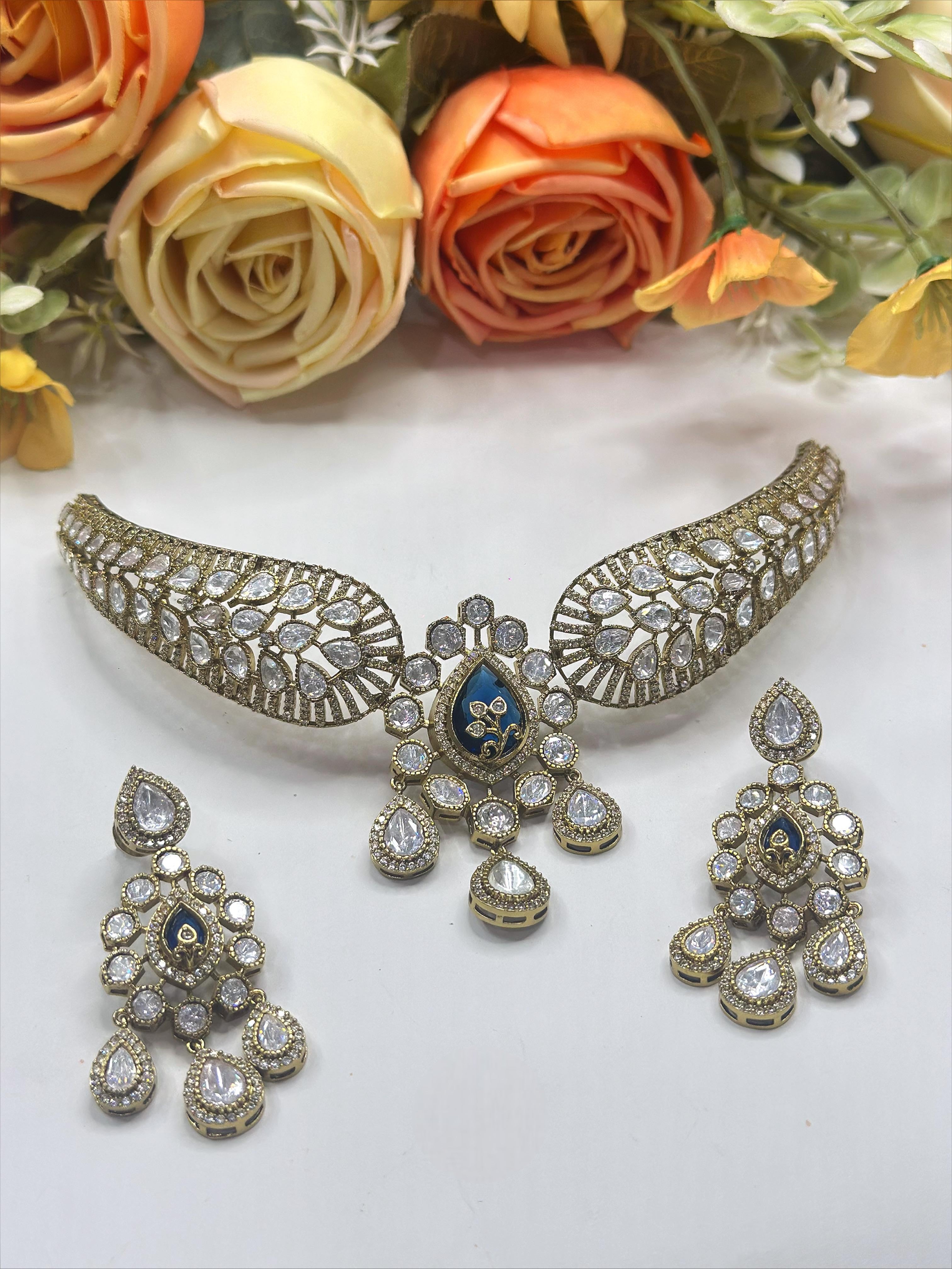 Royal Kundan Choker Necklace & Earrings Set | Indian Jewellery | Jewellery | Indian Necklace Set