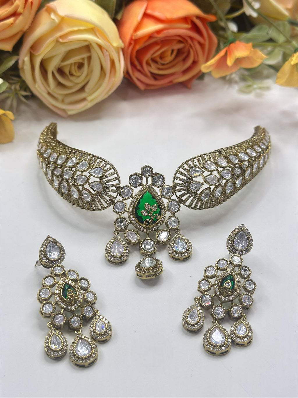 Royal Kundan Choker Necklace & Earrings Set | Indian Jewellery | Jewellery | Indian Necklace Set