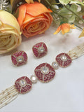 Pearl Beaded Choker Necklace with Earrings | Indian Jewellery | Pearl Jewellery | Indian Necklace Set