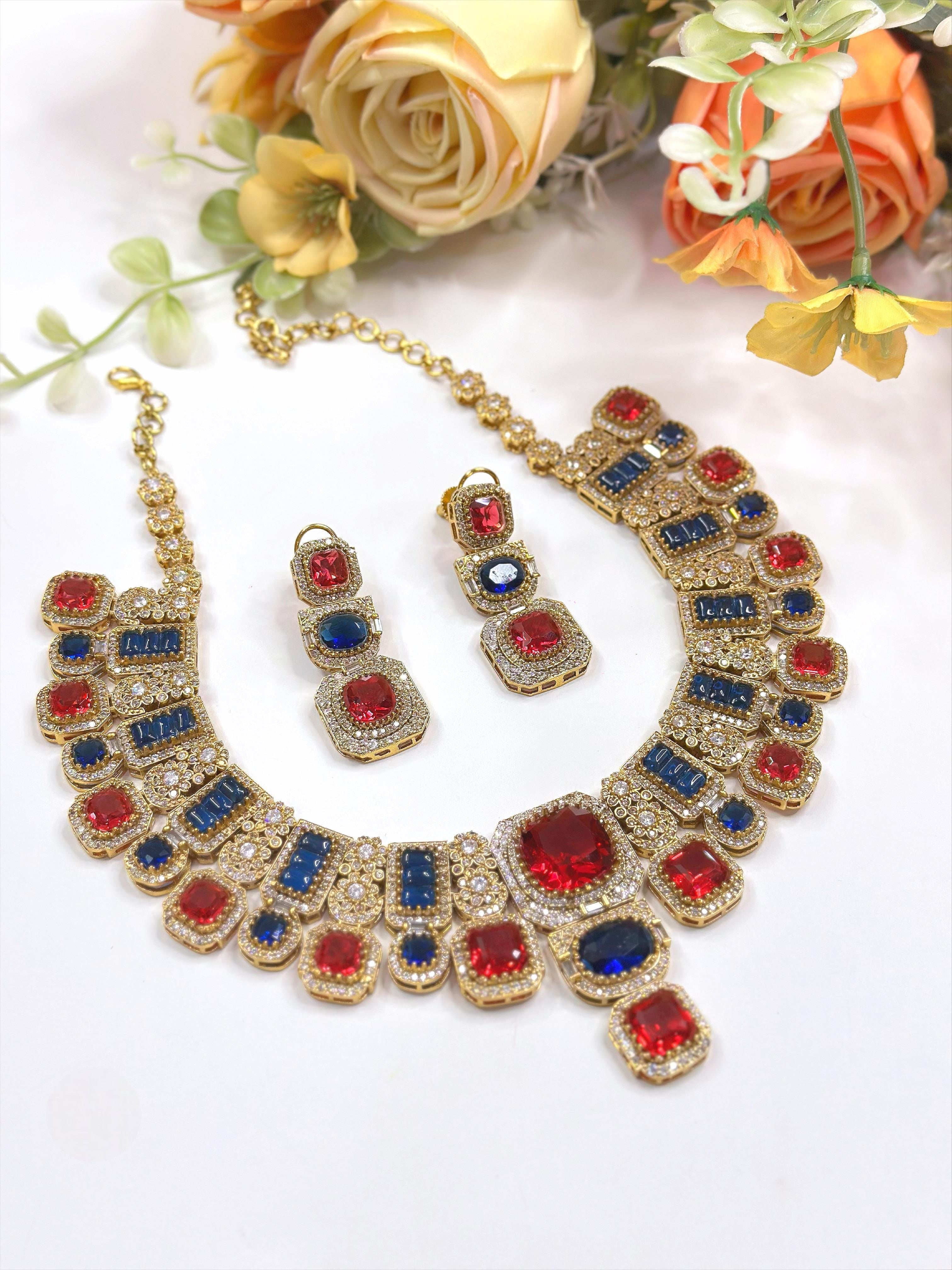 Toned Kundan Choker Necklace Set with Earrings | Indian Jewellery | Kundan Jewellery | Indian Necklace Set