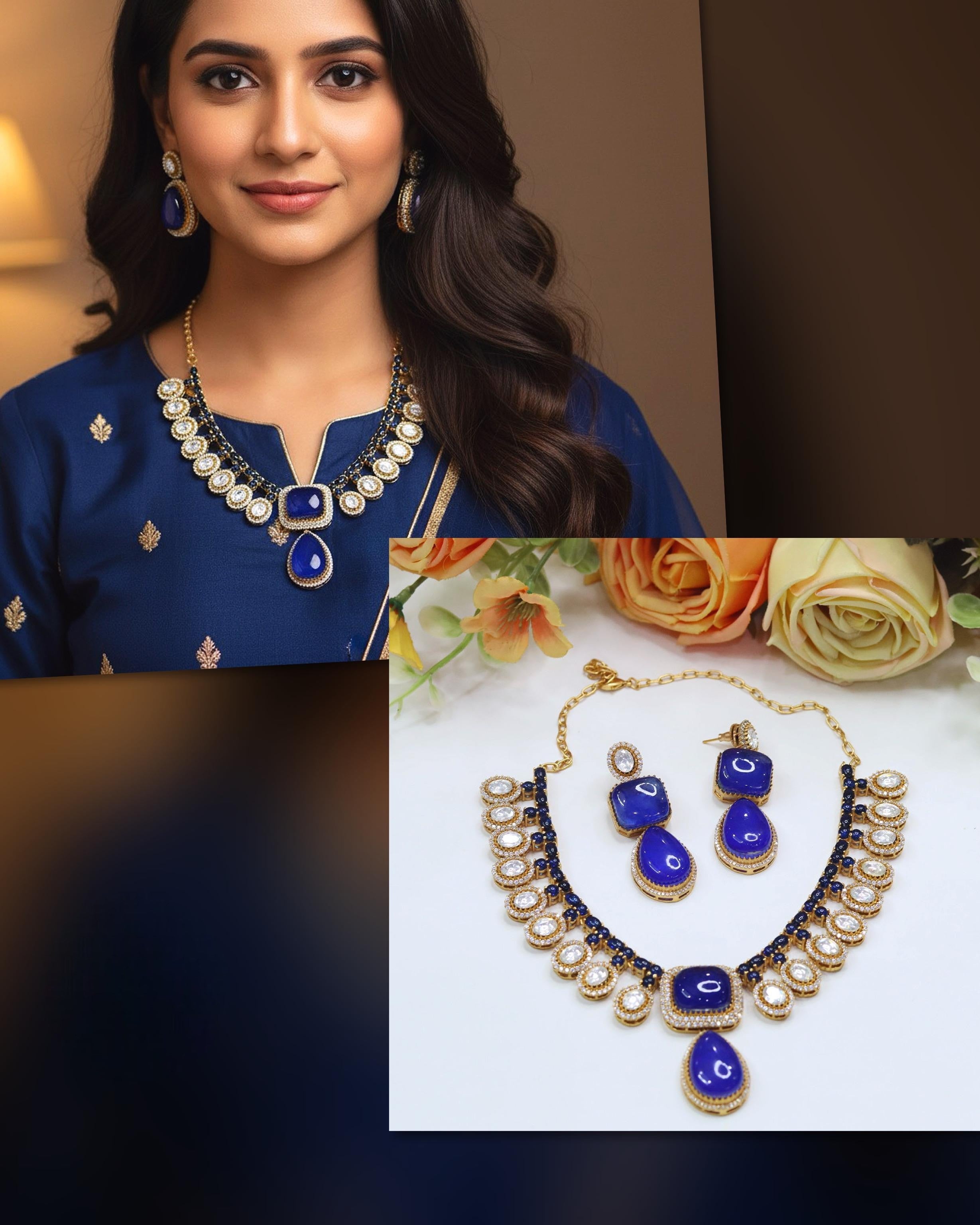 Kundan Pearl Bridal Necklace & Earrings Set | Indian Jewellery | Kundan Pearl Jewellery | Indian Necklace Set