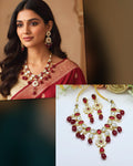 Kundan Bridal Necklace & Earrings Set | Indian Jewellery | Kundan Stone Jewellery | Indian Necklace Set