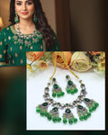 Green Kundan Bridal Necklace Set | Indian Jewellery | Beautiful Kundan Jewellery | Indian Necklace Set With Earrings Set