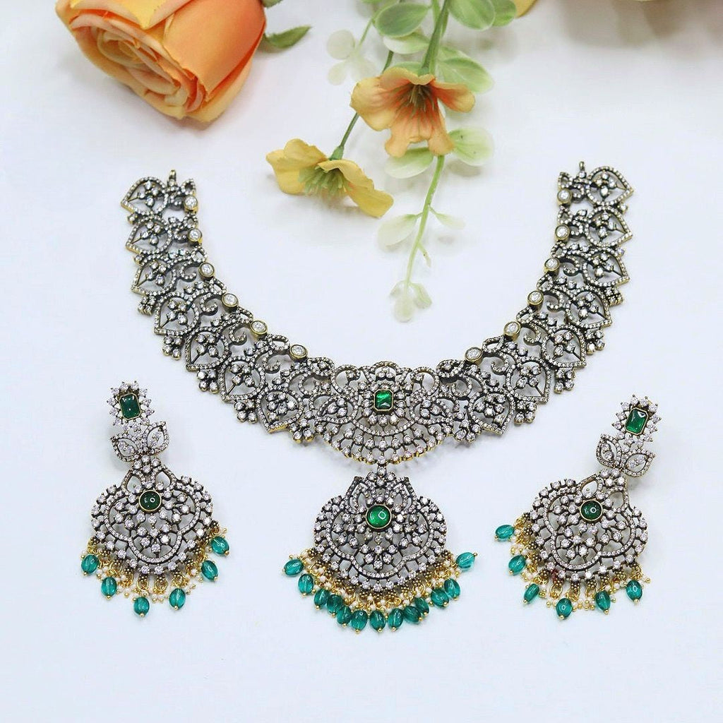 Pearl Necklace Set | Indian Jewellery | Pearl Indian Necklace Set with Matching Earrings | Premium Indian Jewellery