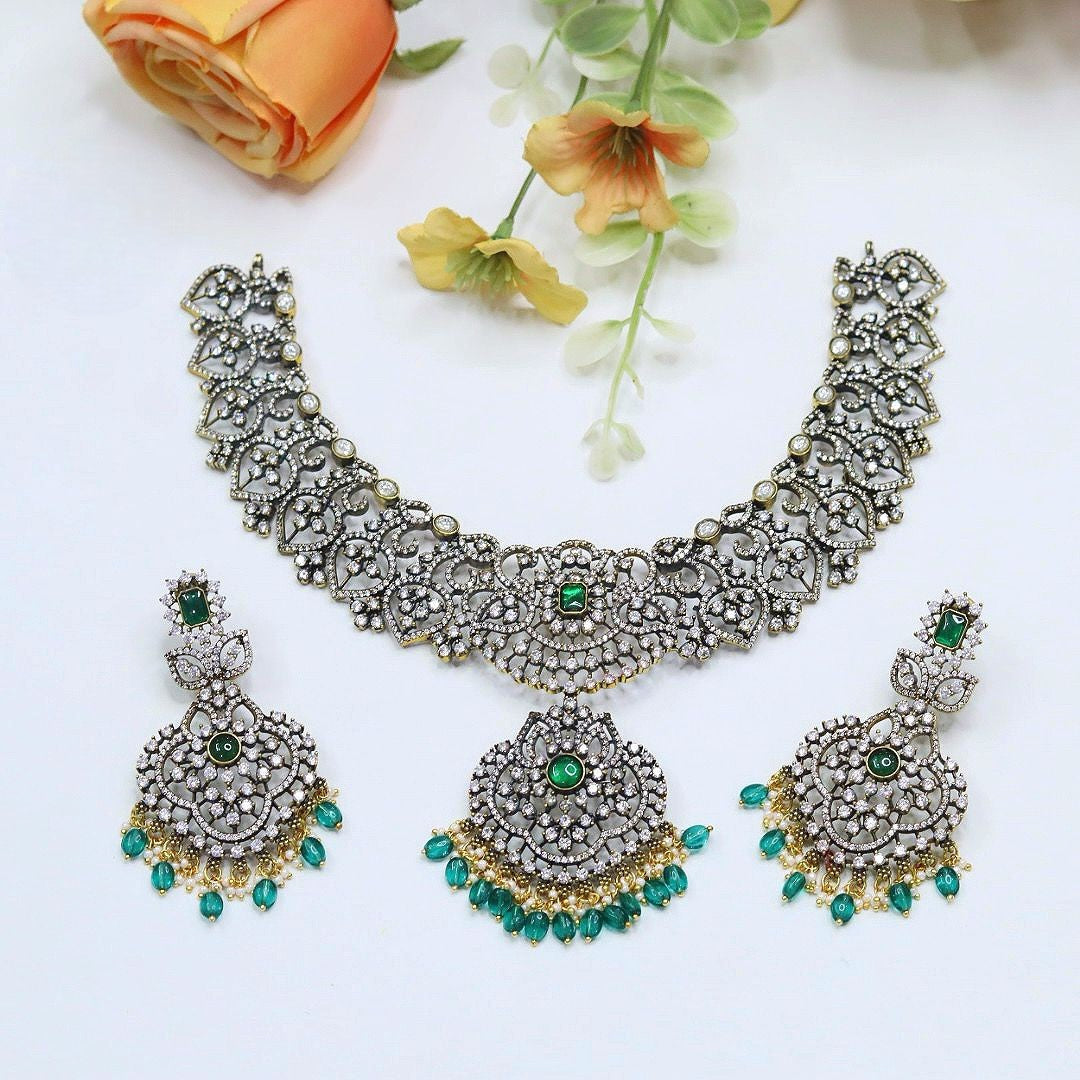 Pearl Necklace Set | Indian Jewellery | Pearl Indian Necklace Set with Matching Earrings | Premium Indian Jewellery