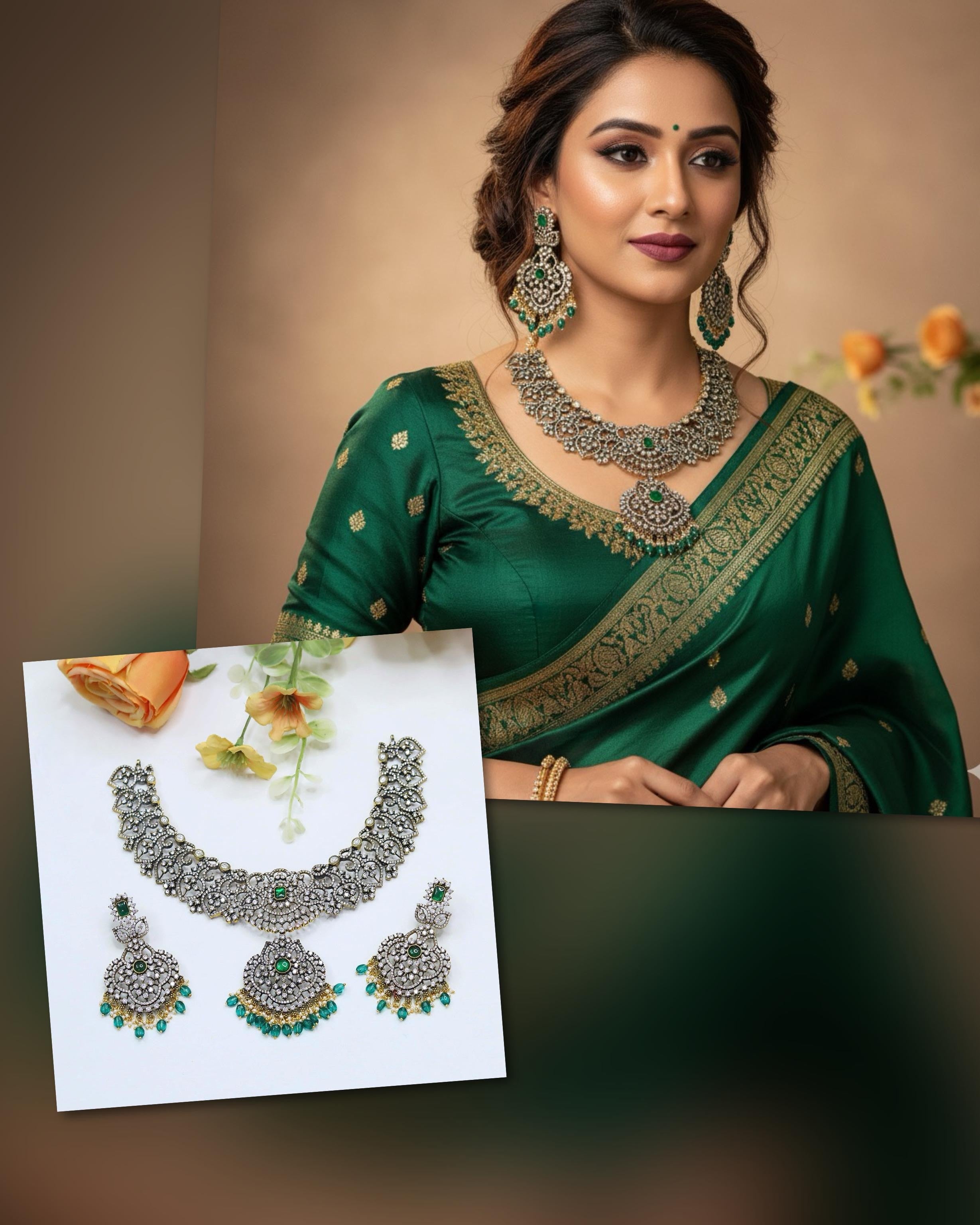 Pearl Necklace Set | Indian Jewellery | Pearl Indian Necklace Set with Matching Earrings | Premium Indian Jewellery