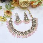 Beaded Kundan Necklace Set | Indian Jewellery | Kundan Indian Necklace Set with Matching Earrings | Premium Indian Jewellery