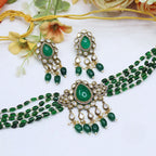 Stone Kundan Choker Necklace Set | Indian Jewellery | Stone Kundan Indian Necklace Set with Matching Earrings | Indian Jewellery for Women
