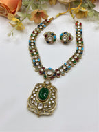 Multicolor Kundan Necklace Set | Indian Jewellery | Kundan Indian Necklace Set with Matching Earrings | Premium Indian Jewellery