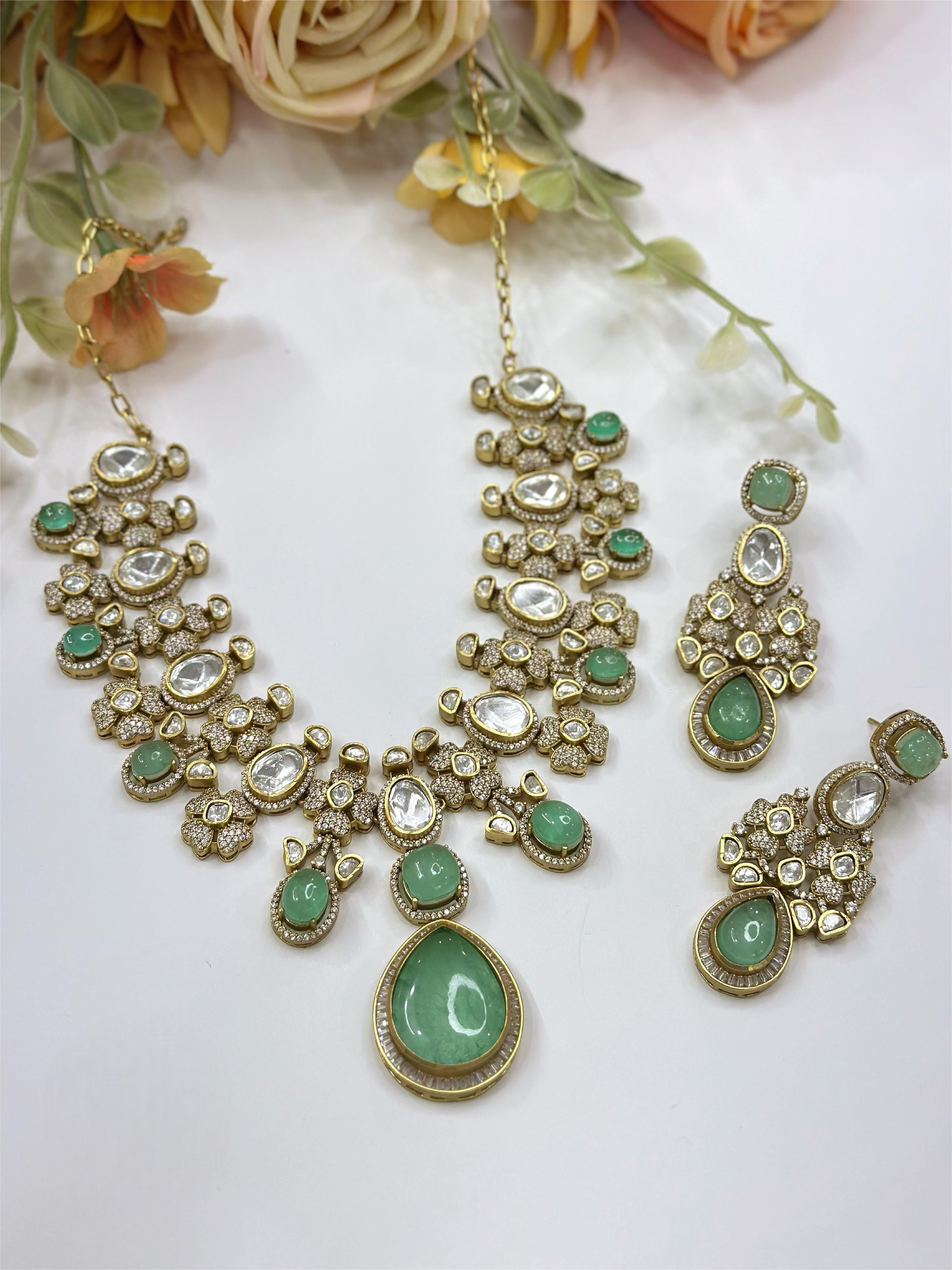 Kundan Bridal Necklace Set | Indian Jewellery | Kundan Indian Necklace Set with Matching Earrings | Premium Bridal Jewellery