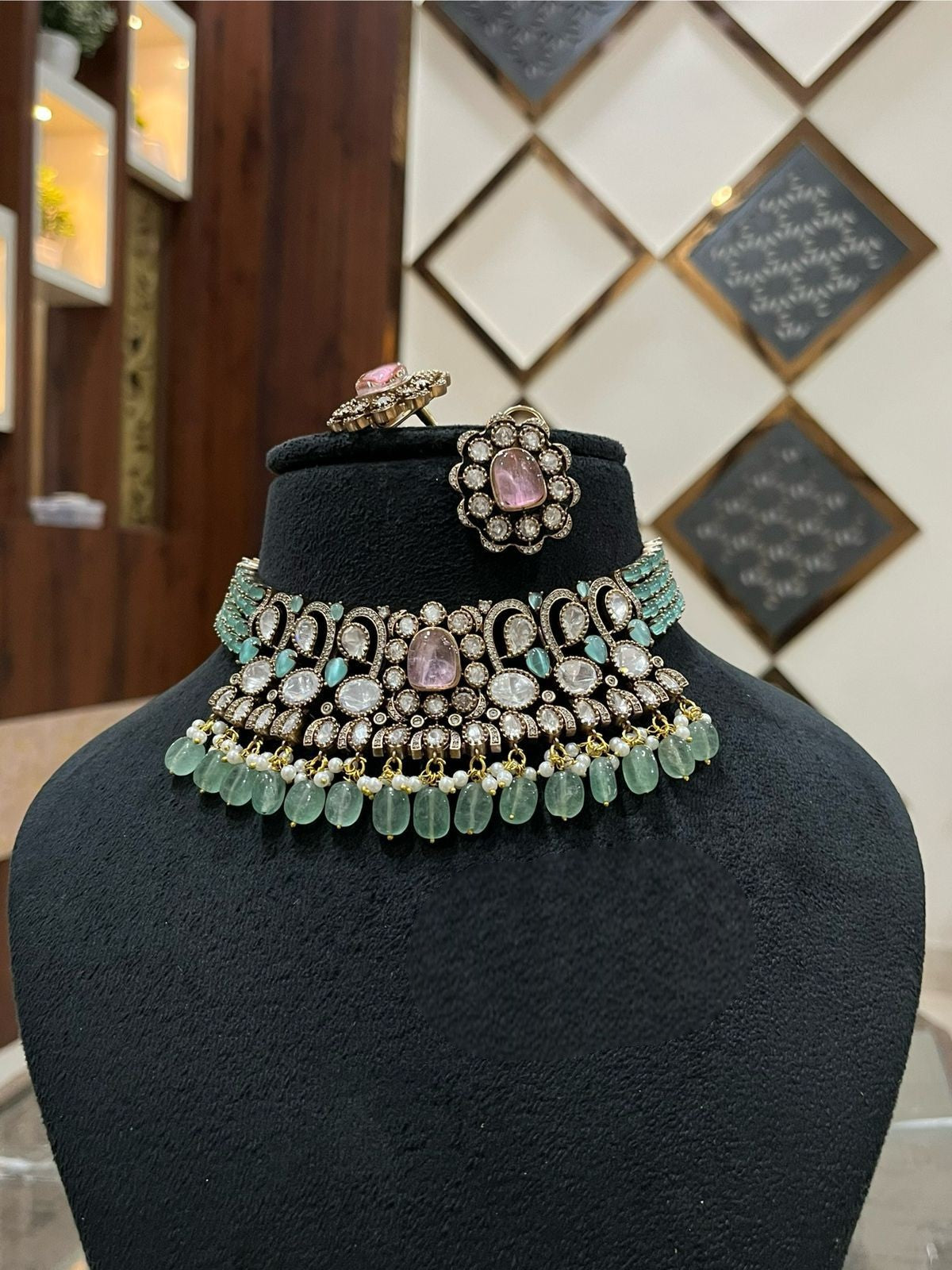 Kundan Choker Necklace Set | Indian Jewellery | Kundan Polki Indian Necklace Set for Weddings