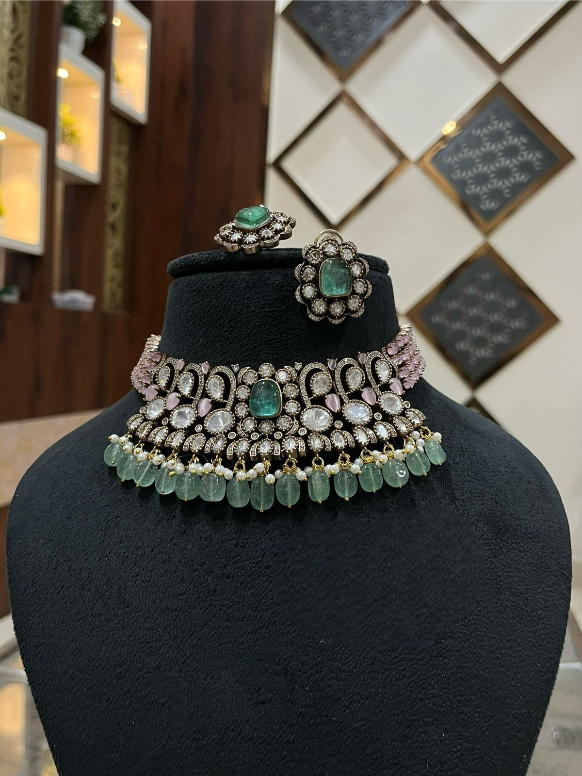 Kundan Choker Necklace Set | Indian Jewellery | Kundan Polki Indian Necklace Set for Weddings