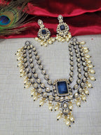 Bridal Kundan Pearl Beaded Jewellery Set | Kundan Polki Indian Choker Necklace Set | Elegant Indian Jewellery